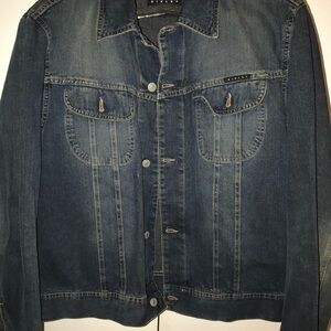 Sisley Dark Blue Slim Fit Denim Jacket